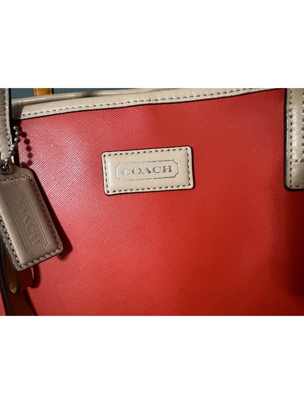 Coach Coral Saffiano Leather City Tote Bag F24341 - Picture 3 of 9